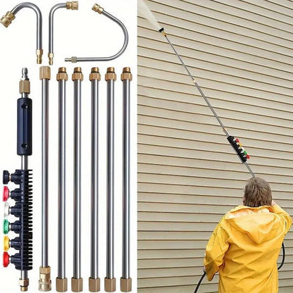 Pressure Washer Extension Pole Telescopic 4m Brass Stainless Steel