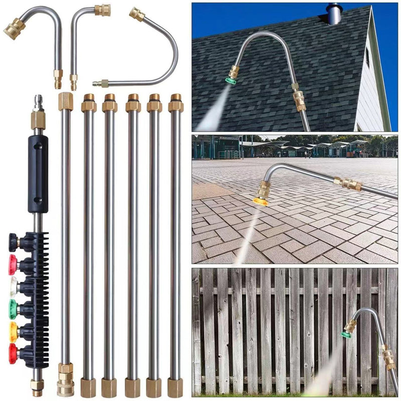 Pressure Washer Extension Pole Telescopic 4m Brass Stainless Steel