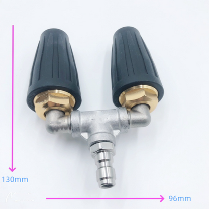 Pressure Washer Nozzle Double Rotating Jets Quick-Connect Stainless Steel