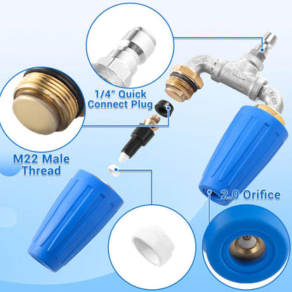 Pressure Washer Nozzle Dual Rotating Quick-Connect Set of 2