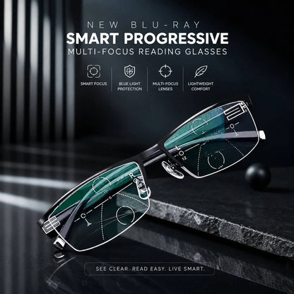 Progressive Reading Glasses Multifocal Blue Light & Anti-Glare