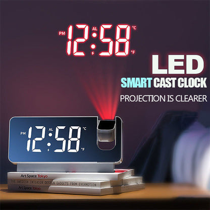 Projection Alarm Clock 180 Degree Rotating USB Charging