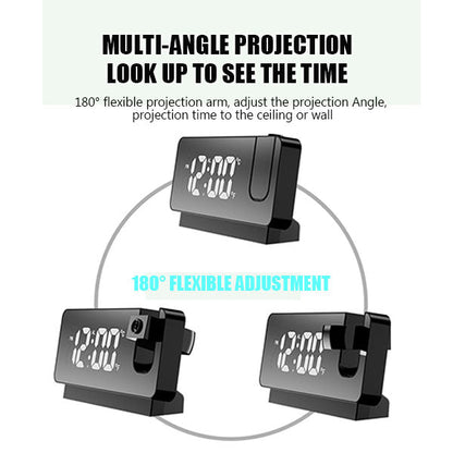 Projection Alarm Clock 180 Degree Rotating USB Charging