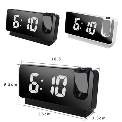 Projection Alarm Clock 180 Degree Rotating USB Charging