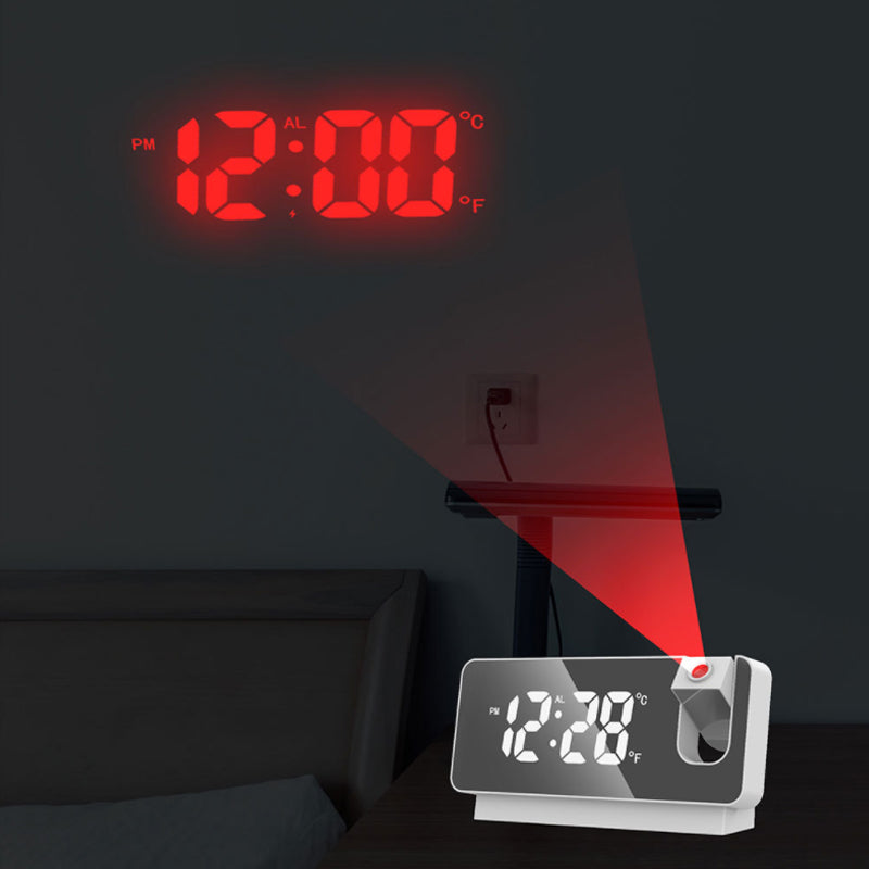 Projection Alarm Clock 7-Inch LED Dual Alarm USB Charging