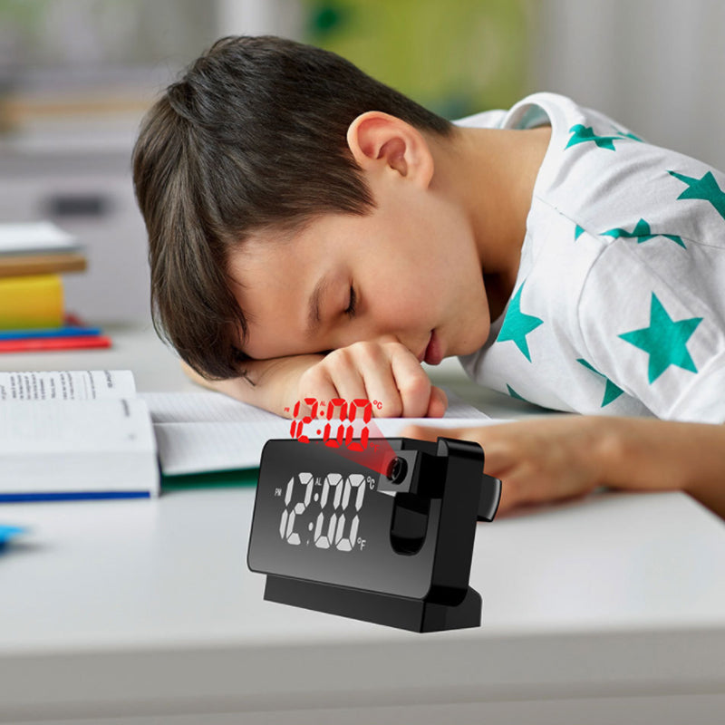Projection Alarm Clock 7-Inch LED Dual Alarm USB Charging