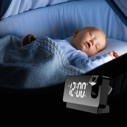 Projection Alarm Clock 7-Inch LED Dual Alarm USB Charging