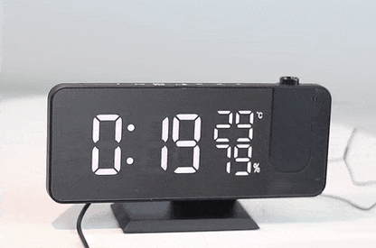 Projection Alarm Clock LED Mirror Display & Rotatable Projector