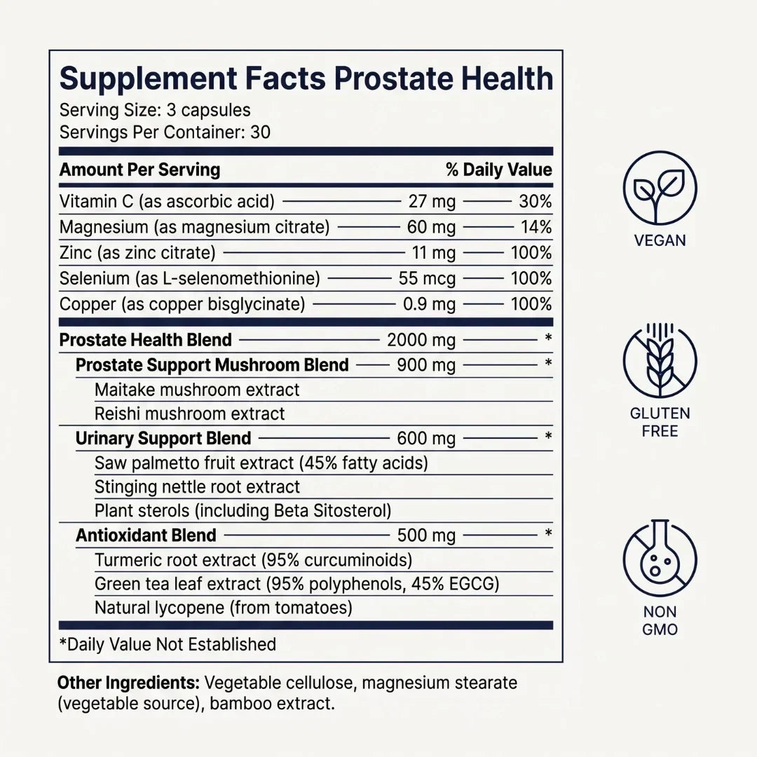 Prostate Support Capsules Seven-Ingredient Blend