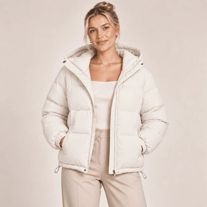 Puffer Jacket Quilted Hooded Full-Zip Insulated
