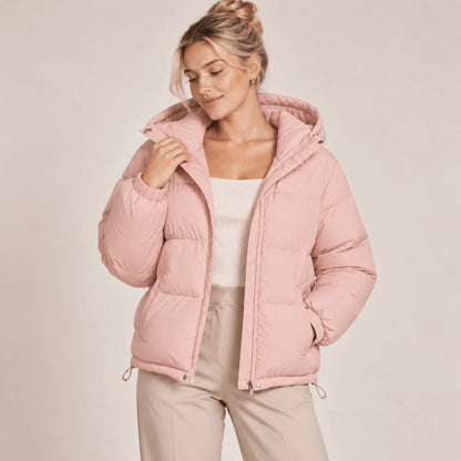 Puffer Jacket Quilted Hooded Full-Zip Insulated