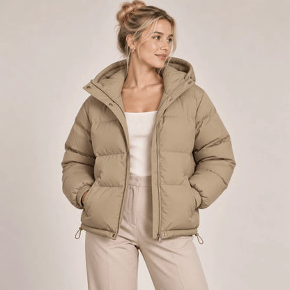 Puffer Jacket Quilted Hooded Full-Zip Insulated