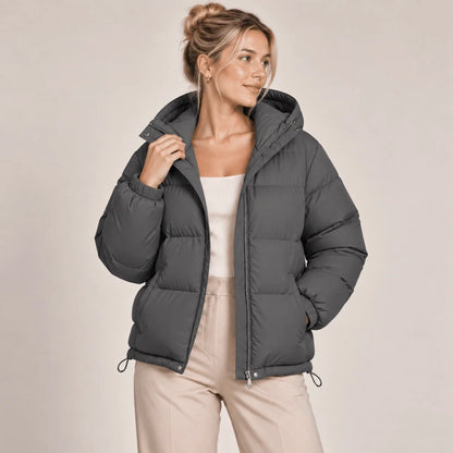 Puffer Jacket Quilted Hooded Full-Zip Insulated