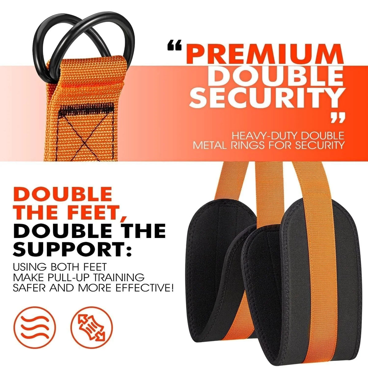 Pull-Up Assistance Band Dual Foot Support Reinforced Hooks