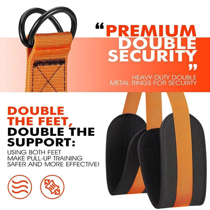 Pull-Up Assistance Band Dual Foot Support Reinforced Hooks