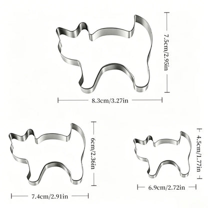 Pumpkin Cookie Cutters Stainless Steel Set of 3