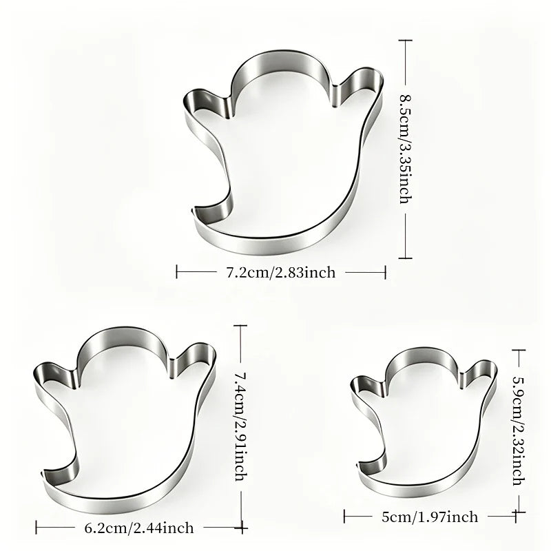 Pumpkin Cookie Cutters Stainless Steel Set of 3