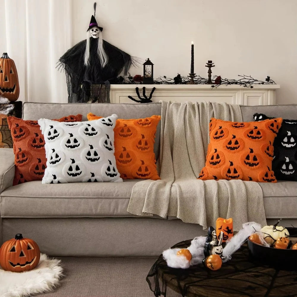 Pumpkin Cushion Cover Soft Microfiber 18 x 18 Inch Machine Washable