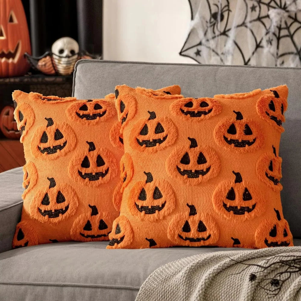 Pumpkin Cushion Cover Soft Microfiber 18 x 18 Inch Machine Washable