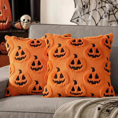 Pumpkin Cushion Cover Soft Microfiber 18 x 18 Inch Machine Washable