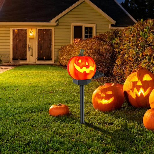 Pumpkin Lantern Solar Powered Warm Flicker Automatic Dusk Sensor