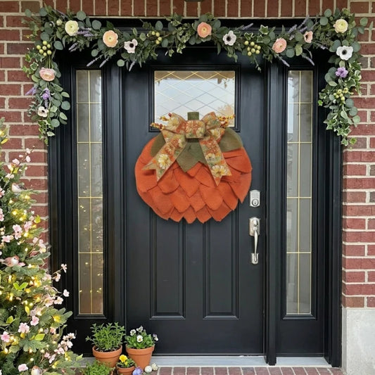 Pumpkin Wreath Handmade Weatherproof Indoor & Outdoor 40cm