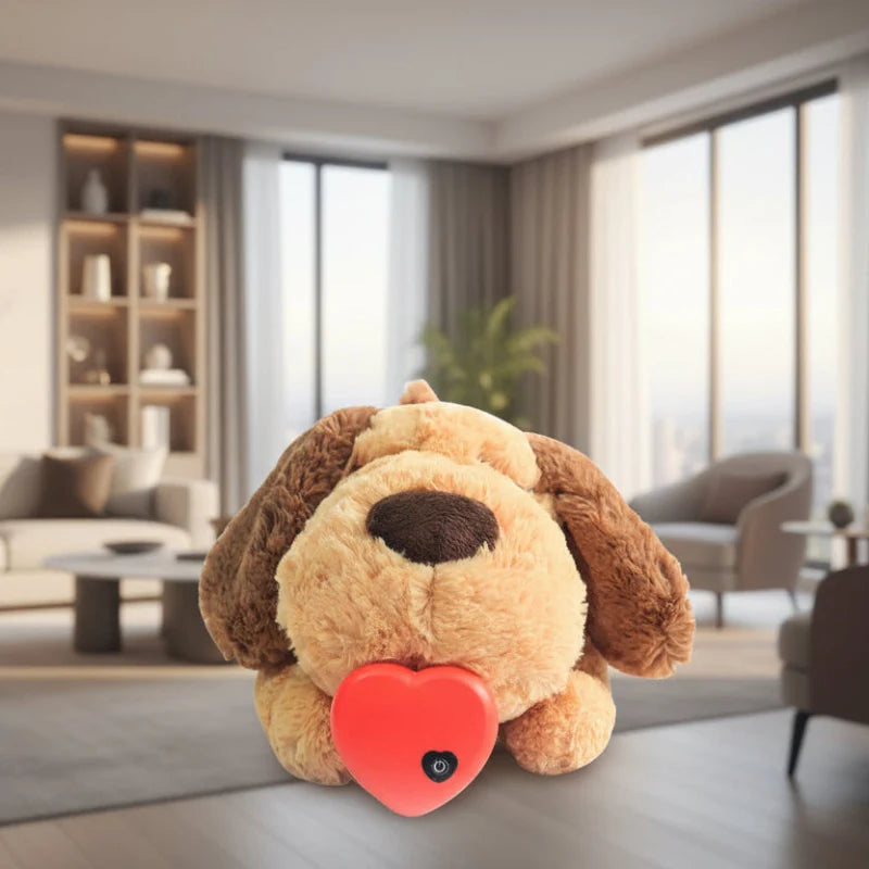 Puppy Plush Toy Simulated Heartbeat Soft & Washable Fabric