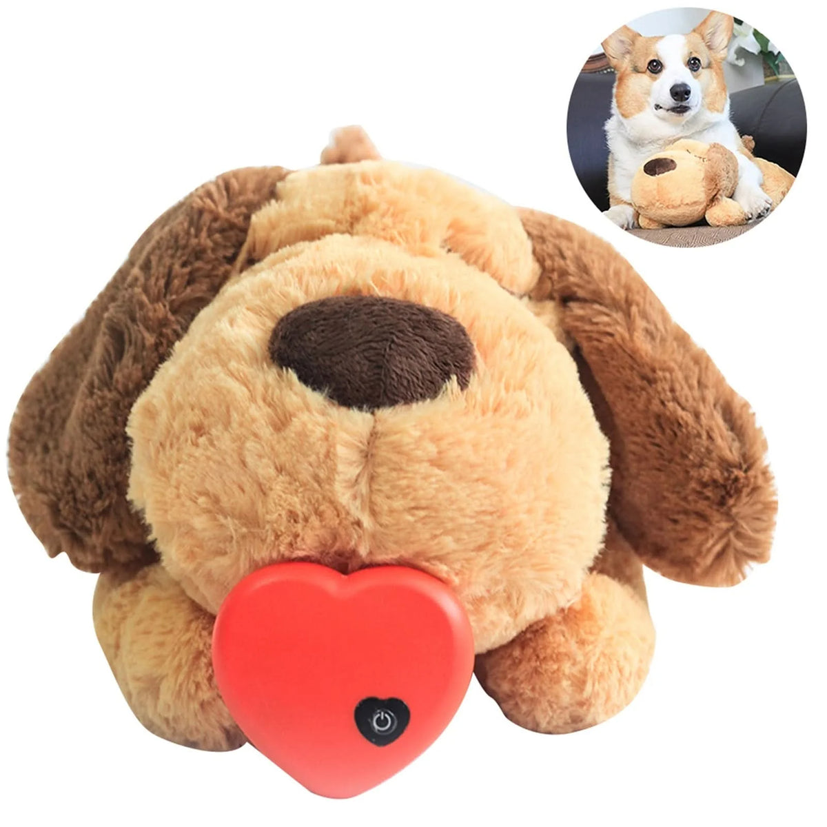 Puppy Plush Toy Simulated Heartbeat Soft & Washable Fabric
