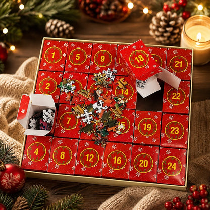 Puzzle Advent Calendar 1,008 Pieces 24 Compartments Festive Holiday Scene
