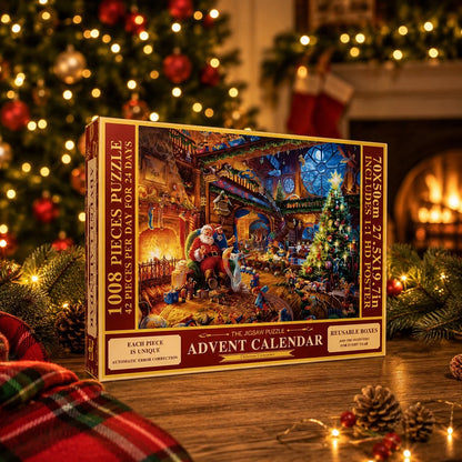 Puzzle Advent Calendar 1,008 Pieces 24 Compartments Festive Holiday Scene