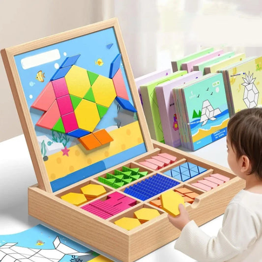 Puzzle Magnetic Wooden Multicolored 180–220 Pieces
