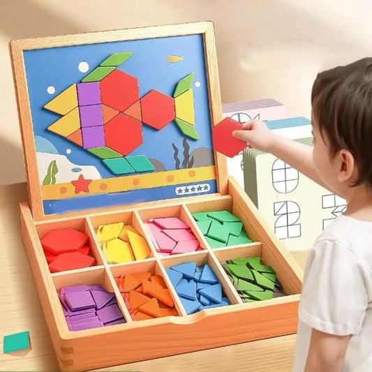 Puzzle Magnetic Wooden Multicolored 180–220 Pieces
