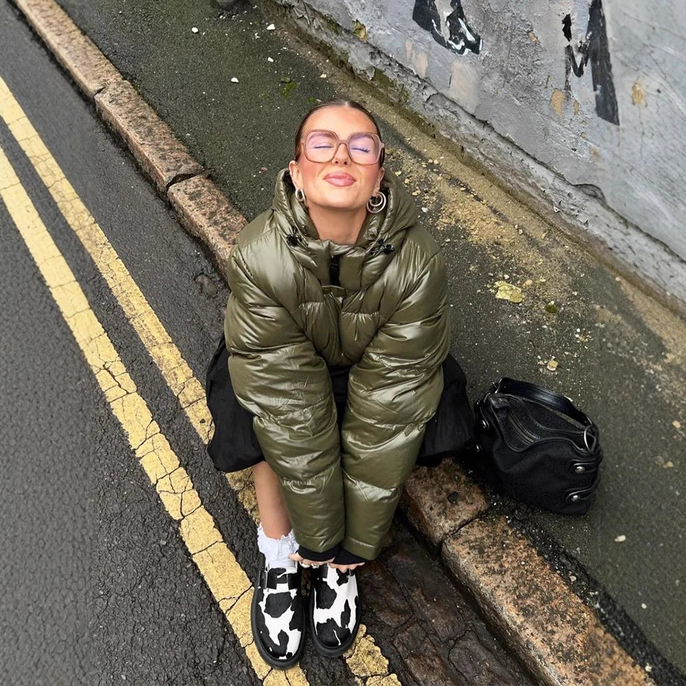 Quilted Jacket Lightweight Water-Repellent Fixed Hood