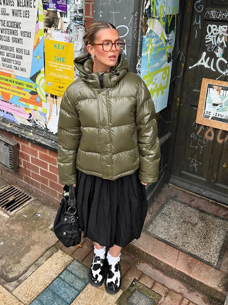 Quilted Jacket Lightweight Water-Repellent Fixed Hood