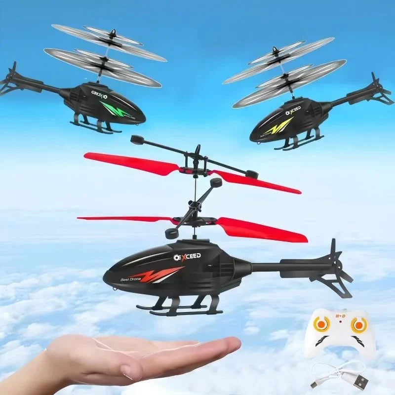 RC Helicopter Gesture & Remote Control USB Rechargeable LED Lights