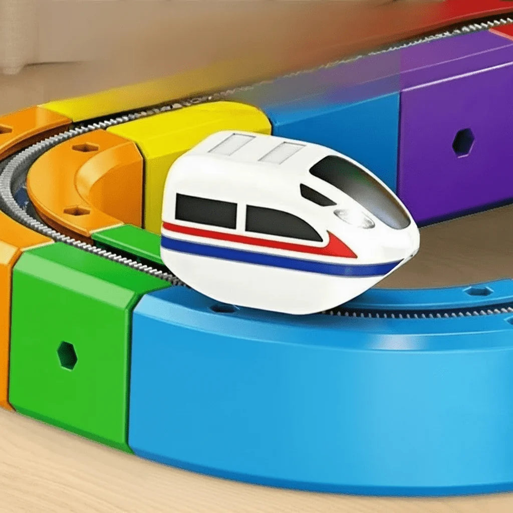 Railway Building Set Modular Tracks USB-Rechargeable Locomotive
