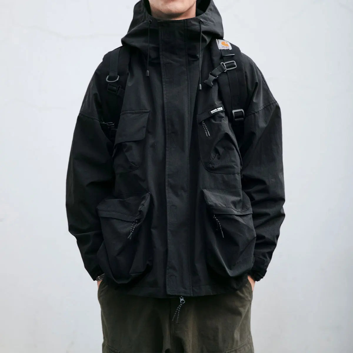 Rain Jacket Waterproof Lightweight Packable With Adjustable Hood