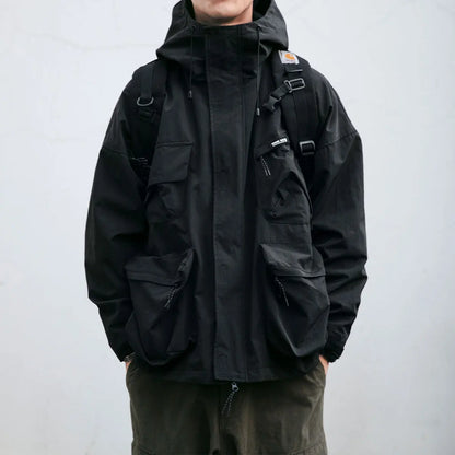 Rain Jacket Waterproof Lightweight Packable With Adjustable Hood