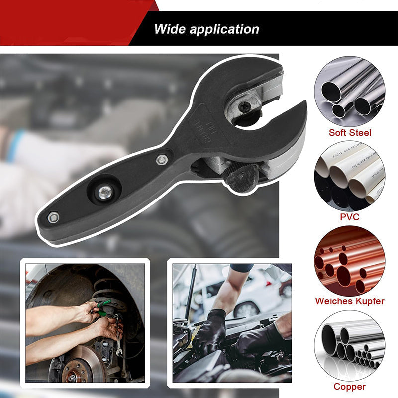 Ratchet Pipe Cutter Ergonomic Handle Replaceable Hardened Steel Blade