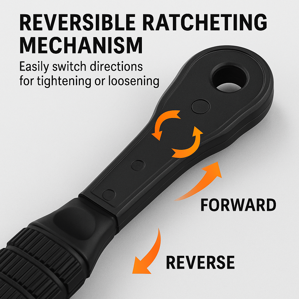 Ratchet Wrench For Drill Chucks Dual-Head Reversible Steel
