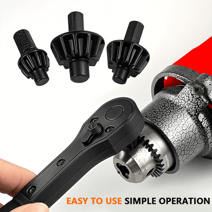 Ratchet Wrench For Drill Chucks Dual-Head Reversible Steel