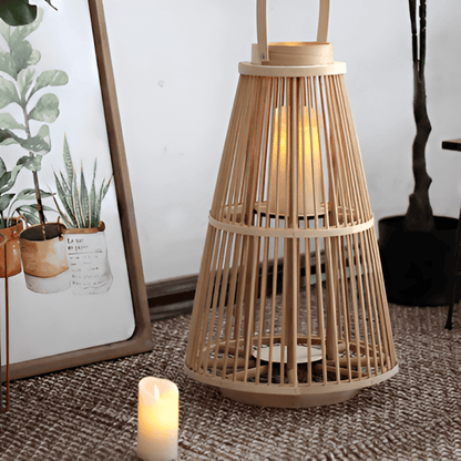 Rattan Lantern Handwoven Flameless LED & Battery Powered