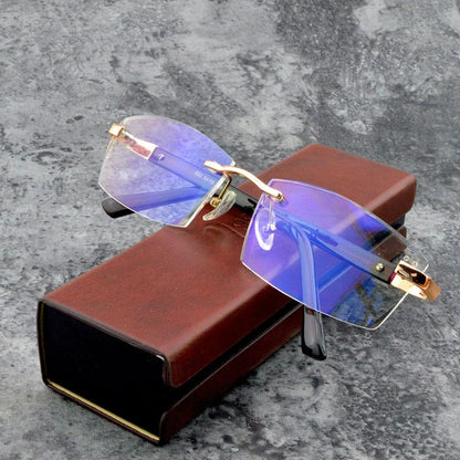 Reading Glasses Progressive Blue Light Protection Rimless Titanium