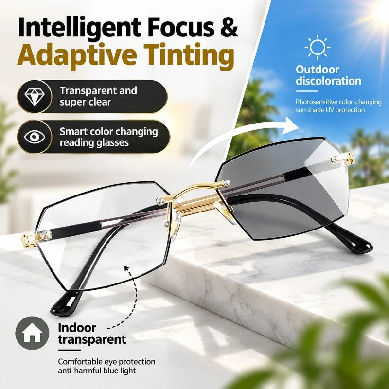 Reading Glasses Progressive Photochromic Blue Light Filtering