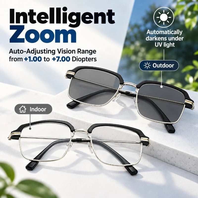 Reading Glasses Progressive Photochromic Blue Light Filtering