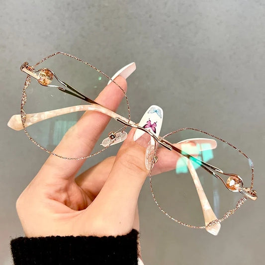 Reading Glasses Rimless Titanium Blue Light