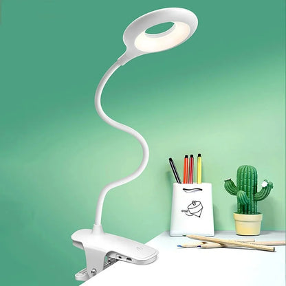 Reading Lamp Clip-On Adjustable Neck Dimmable USB Powered