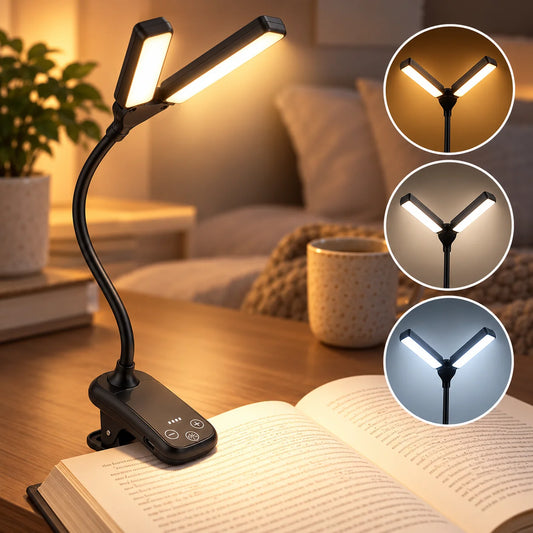 Reading Lamp Dimmable Adjustable Color USB Rechargeable
