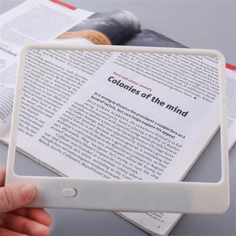 Reading Magnifier 3X Full-Page LED Lighting