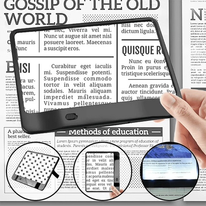 Reading Magnifier 3X Full-Page LED Lighting